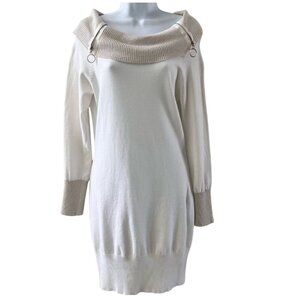 No Boundaries Womens Medium Off-White Sweater Dress